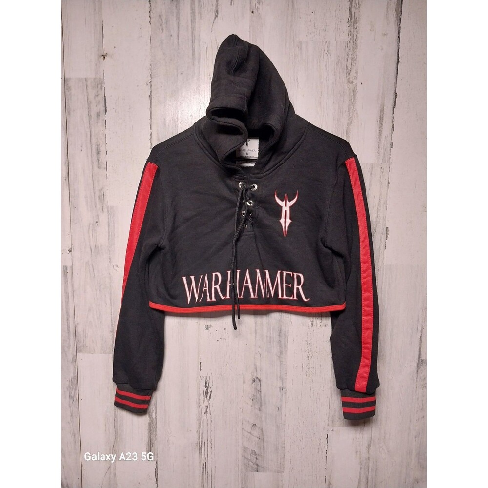 Official Warhammer Lace Up Cropped Hoodie Size Small